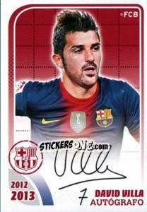 Cromo David Villa (Autografo) - FC Barcelona 2012-2013 - Panini
