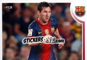 Sticker Messi in action - FC Barcelona 2012-2013 n. 159 - Panini