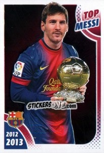 Sticker Top Messi (Ballon d'Or 2012) - FC Barcelona 2012-2013 n. 167 - Panini