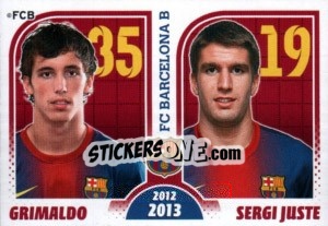 Sticker Grimaldo / sergi Juste - FC Barcelona 2012-2013 n. 186 - Panini