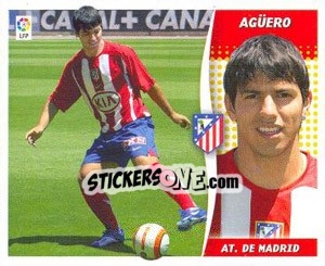 Sticker Agüero (At. Madrid) 1 - Liga Spagnola 2006-2007 n. 601 - Colecciones ESTE