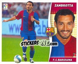 Sticker Zambrotta (Barcelona) 12 - Liga Spagnola 2006-2007 n. 612 - Colecciones ESTE