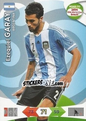 Sticker Ezequiel Garay - Road to 2014 FIFA World Cup Brazil. Adrenalyn XL - Panini