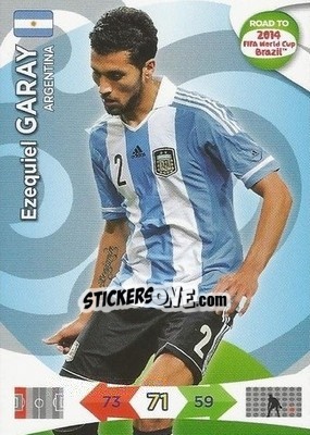 Sticker Ezequiel Garay - Road to 2014 FIFA World Cup Brazil. Adrenalyn XL n. 3 - Panini