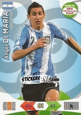 Sticker Ángel Di María - Road to 2014 FIFA World Cup Brazil. Adrenalyn XL n. 6 - Panini