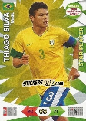 Sticker Thiago Silva - Road to 2014 FIFA World Cup Brazil. Adrenalyn XL n. 16 - Panini