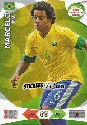 Sticker Marcelo - Road to 2014 FIFA World Cup Brazil. Adrenalyn XL - Panini