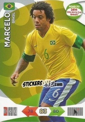 Figurina Marcelo - Road to 2014 FIFA World Cup Brazil. Adrenalyn XL - Panini