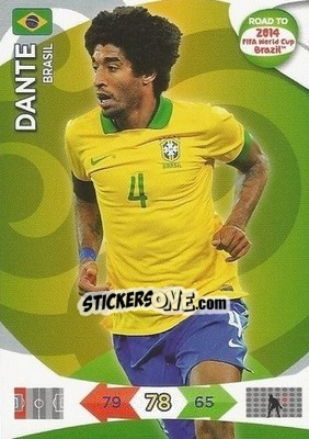 Sticker Dante - Road to 2014 FIFA World Cup Brazil. Adrenalyn XL - Panini
