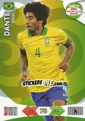 Figurina Dante - Road to 2014 FIFA World Cup Brazil. Adrenalyn XL - Panini