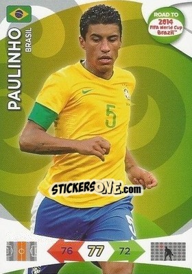 Sticker Paulinho - Road to 2014 FIFA World Cup Brazil. Adrenalyn XL n. 21 - Panini