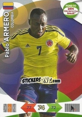 Sticker Pablo Armero - Road to 2014 FIFA World Cup Brazil. Adrenalyn XL n. 32 - Panini