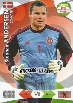 Sticker Stephan Andersen - Road to 2014 FIFA World Cup Brazil. Adrenalyn XL n. 37 - Panini