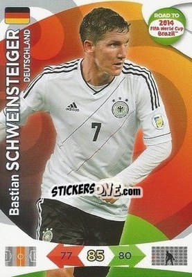 Sticker Bastian Schweinsteiger - Road to 2014 FIFA World Cup Brazil. Adrenalyn XL n. 55 - Panini