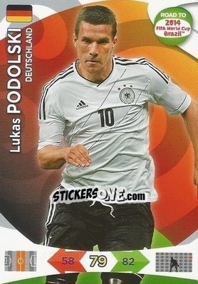 Sticker Lukas Podolski - Road to 2014 FIFA World Cup Brazil. Adrenalyn XL n. 57 - Panini