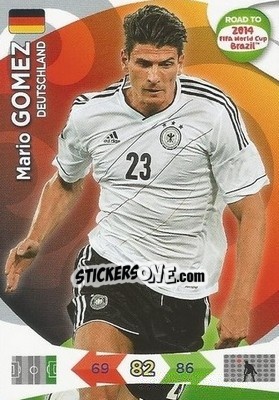 Sticker Mario Gomez - Road to 2014 FIFA World Cup Brazil. Adrenalyn XL n. 60 - Panini