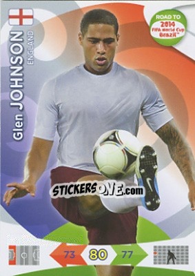 Sticker Glen Johnson - Road to 2014 FIFA World Cup Brazil. Adrenalyn XL n. 62 - Panini