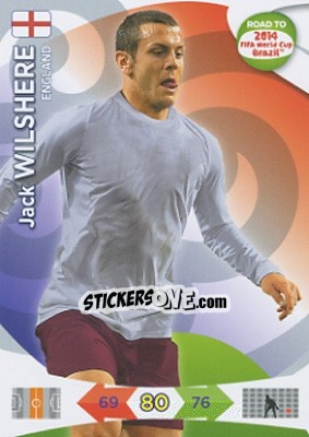 Sticker Jack Wilshere - Road to 2014 FIFA World Cup Brazil. Adrenalyn XL n. 65 - Panini