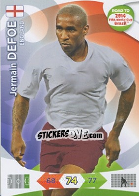 Sticker Jermain Defoe - Road to 2014 FIFA World Cup Brazil. Adrenalyn XL n. 72 - Panini