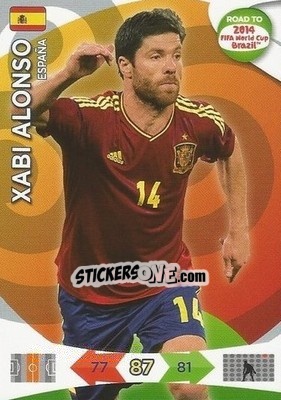 Sticker Xabi Alonso - Road to 2014 FIFA World Cup Brazil. Adrenalyn XL n. 81 - Panini