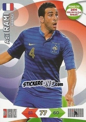 Sticker Adil Rami - Road to 2014 FIFA World Cup Brazil. Adrenalyn XL - Panini