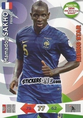 Sticker Mamadou Sakho - Road to 2014 FIFA World Cup Brazil. Adrenalyn XL - Panini