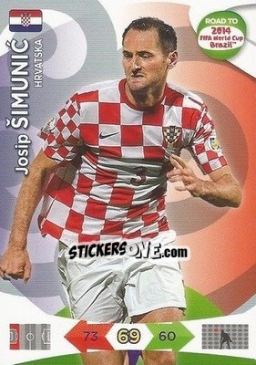 Sticker Josip Šimunic - Road to 2014 FIFA World Cup Brazil. Adrenalyn XL n. 102 - Panini