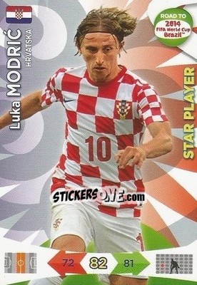 Sticker Luka Modric - Road to 2014 FIFA World Cup Brazil. Adrenalyn XL n. 105 - Panini
