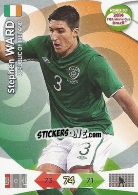 Sticker Stephen Ward - Road to 2014 FIFA World Cup Brazil. Adrenalyn XL n. 112 - Panini