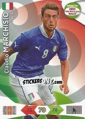 Sticker Claudio Marchisio - Road to 2014 FIFA World Cup Brazil. Adrenalyn XL n. 123 - Panini