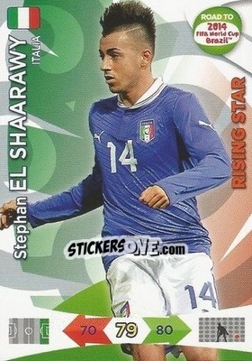 Sticker Stephan El Shaarawy - Road to 2014 FIFA World Cup Brazil. Adrenalyn XL n. 128 - Panini