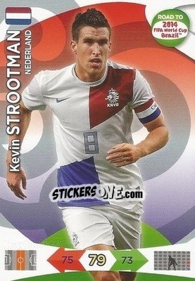 Sticker Kevin Strootman - Road to 2014 FIFA World Cup Brazil. Adrenalyn XL n. 133 - Panini