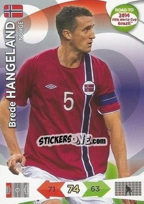Sticker Brede Hangeland - Road to 2014 FIFA World Cup Brazil. Adrenalyn XL n. 140 - Panini