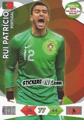 Sticker Rui Patrício - Road to 2014 FIFA World Cup Brazil. Adrenalyn XL n. 148 - Panini