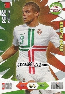 Sticker Pepe - Road to 2014 FIFA World Cup Brazil. Adrenalyn XL - Panini