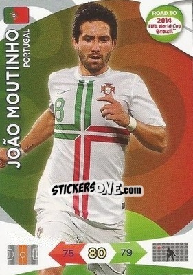 Sticker João Moutinho - Road to 2014 FIFA World Cup Brazil. Adrenalyn XL n. 152 - Panini
