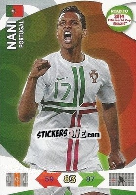 Sticker Nani - Road to 2014 FIFA World Cup Brazil. Adrenalyn XL - Panini