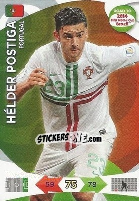 Sticker Hélder Postiga - Road to 2014 FIFA World Cup Brazil. Adrenalyn XL n. 155 - Panini