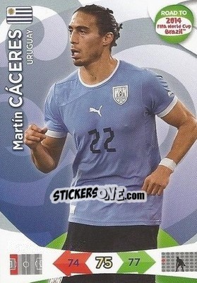 Sticker Martín Cáceres - Road to 2014 FIFA World Cup Brazil. Adrenalyn XL - Panini