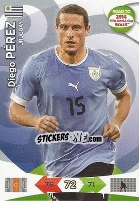 Sticker Diego Pérez - Road to 2014 FIFA World Cup Brazil. Adrenalyn XL n. 187 - Panini