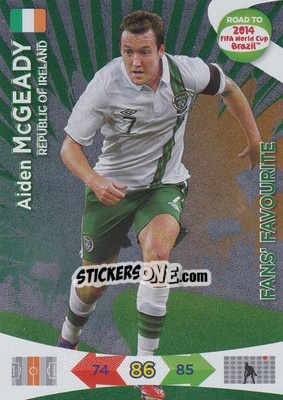 Sticker Aiden McGeady - Road to 2014 FIFA World Cup Brazil. Adrenalyn XL n. 199 - Panini