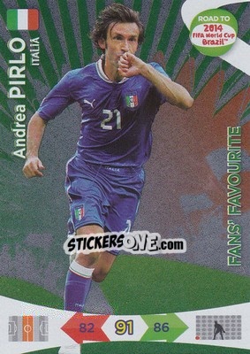 Sticker Andrea Pirlo - Road to 2014 FIFA World Cup Brazil. Adrenalyn XL n. 200 - Panini