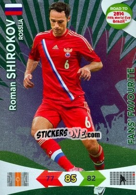Sticker Roman Shirokov - Road to 2014 FIFA World Cup Brazil. Adrenalyn XL n. 204 - Panini