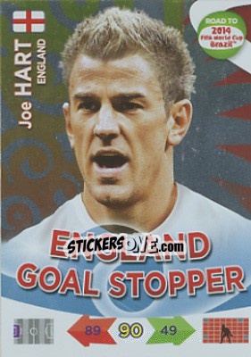 Sticker Joe Hart - Road to 2014 FIFA World Cup Brazil. Adrenalyn XL n. 211u - Panini