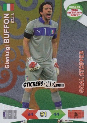 Sticker Gianluigi Buffon - Road to 2014 FIFA World Cup Brazil. Adrenalyn XL n. 214 - Panini