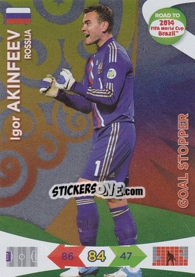 Sticker Igor Akinfeev - Road to 2014 FIFA World Cup Brazil. Adrenalyn XL n. 217 - Panini