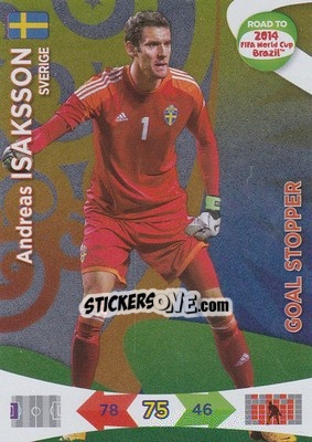 Sticker Andreas Isaksson - Road to 2014 FIFA World Cup Brazil. Adrenalyn XL - Panini