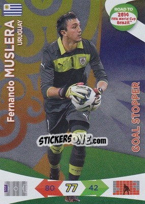 Sticker Fernando Muslera - Road to 2014 FIFA World Cup Brazil. Adrenalyn XL n. 220 - Panini