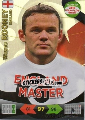 Sticker Wayne Rooney - Road to 2014 FIFA World Cup Brazil. Adrenalyn XL n. 225u - Panini