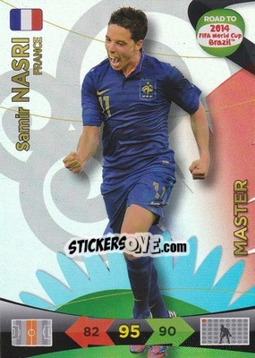 Sticker Samir Nasri - Road to 2014 FIFA World Cup Brazil. Adrenalyn XL n. 227 - Panini